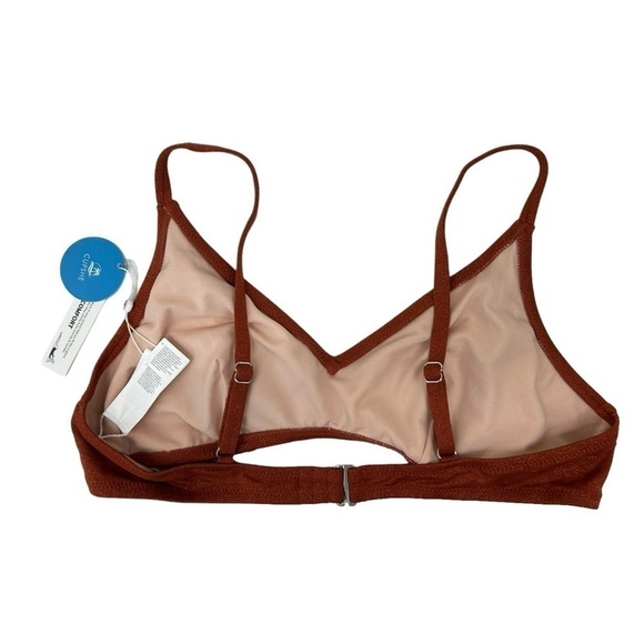 Cupshe Burnt Orange Bikini Bra Swim Top, Large - Picture 4 of 7